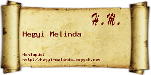 Hegyi Melinda névjegykártya